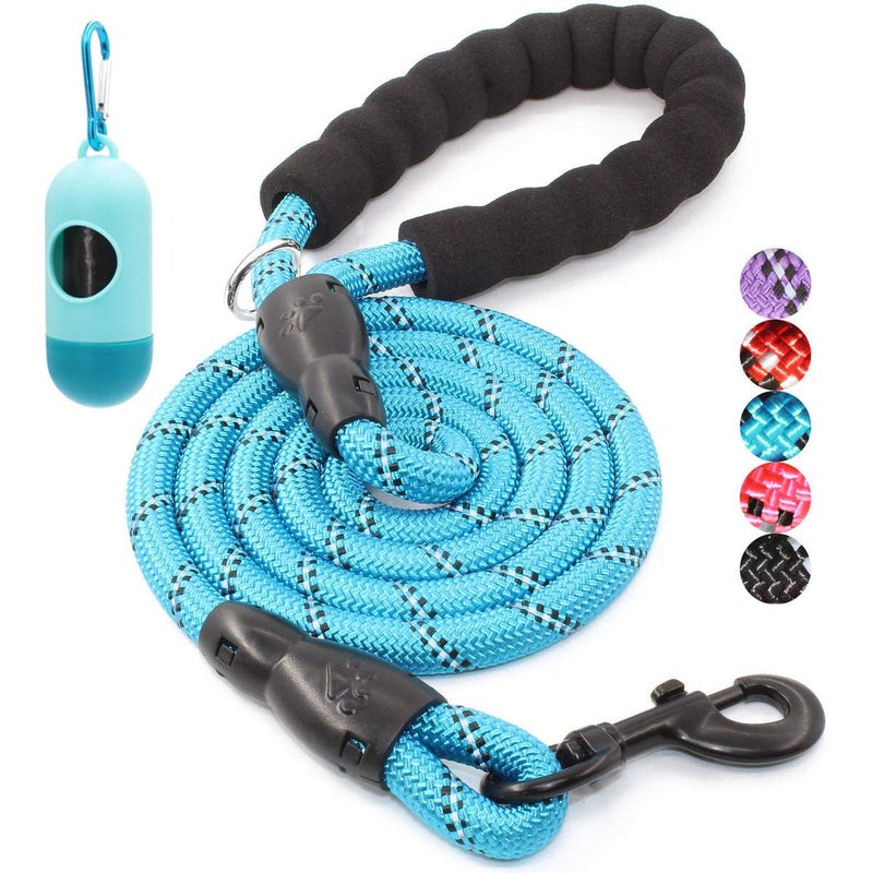 BAAPET 2/4/5/6 FT Dog Leash with Comfortable Padded Handle and Highly Reflective Threads for Small Medium and Large Dogs (4FT-1/2'', Blue) - Image 1